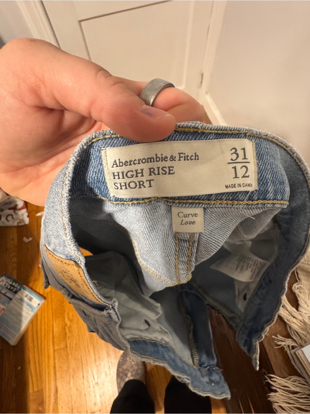 NWOT Abercrombie & Fitch Light Blue Denim High-Rise Shorts